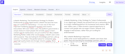 Fueon’s AI rewriter