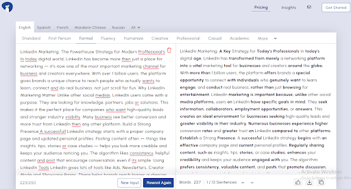AI Content readability